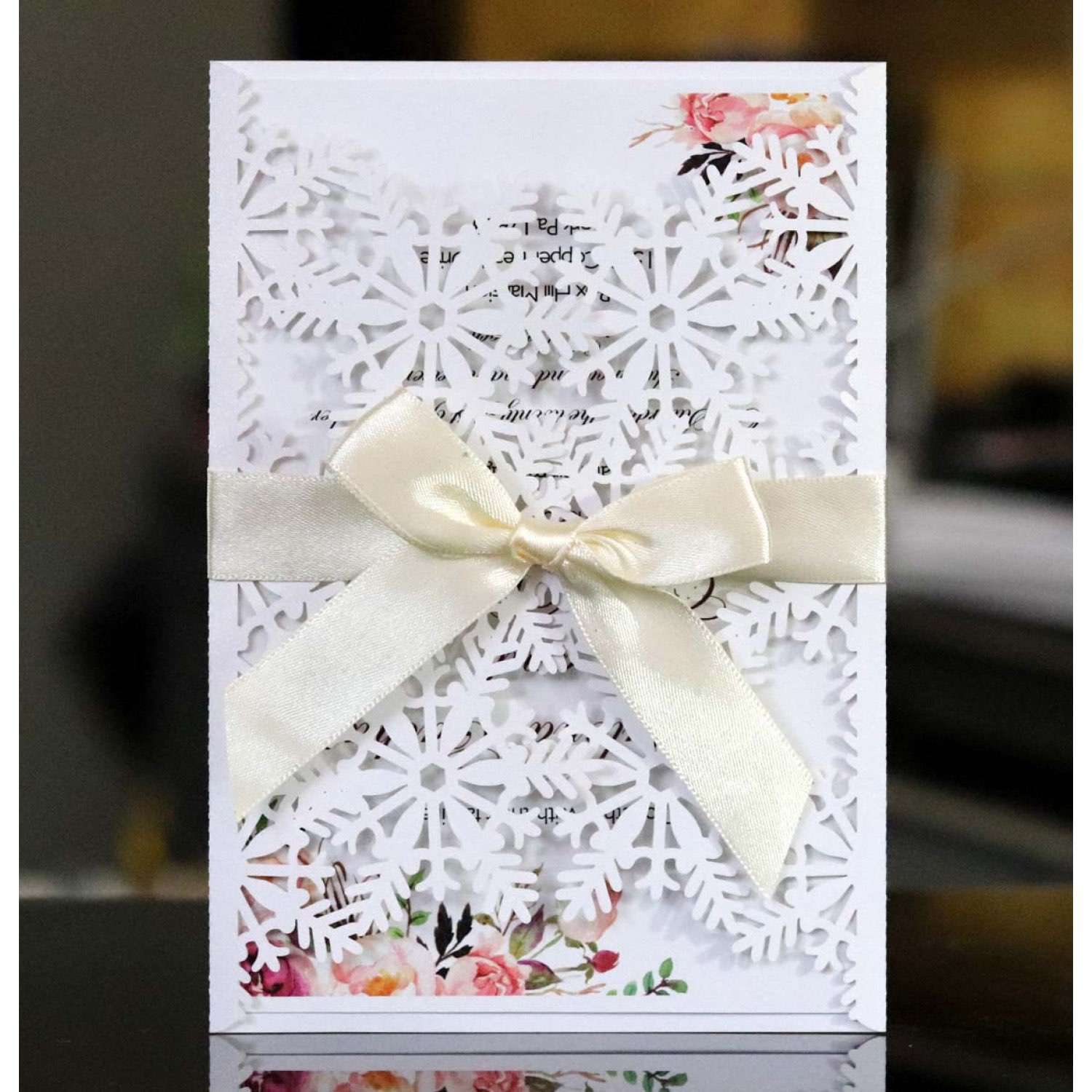 Lace Laser Cut Invitation Christmas Card Snowflake